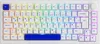 A white mechanical keyboard with RGB lighting. Produktbild-Vorschau