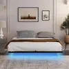 Letto galleggiante 160x200 nero, letto in metallo con LED Anteprima dell’immagine prodotto 3