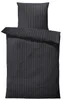 4 teilig Bettwäsche 135x200 cm gestreift schwarz weich Produktbild-Vorschau 1