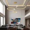 XUDO LED Pendelleuchte 3-Ring 72W Gold, Dimmbar per Produktbild-Vorschau 3