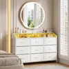 Commode COSTWAY, meuble de rangement avec éclairage LED, Voir les images du produit 9