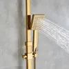 Goldenes Kupfer Duschset, Wasserhahn, Wandmontage, heiße Produktbild-Vorschau 3