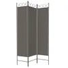 A three-panel room divider with a dark gray fabric and a black metal frame. Voir les images du produit