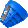 A close-up studio shot of a blue plastic pipe deburring tool with a silver metal blade. Voir les images du produit