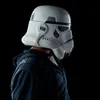 A person wearing a stormtrooper helmet and a hoodie, shown from the side against a black background. Voir les images du produit