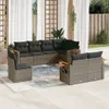 vidaXL 8-tlg. Garten-Sofagarnitur mit Kissen Grau Poly Produktbild-Vorschau 2