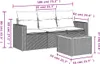 4-tlg. Garten-Sofagarnitur mit Kissen Schwarz Poly Rattan Produktbild-Vorschau 3