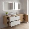 RODAN | Waschbeckenunterschrank - Braun und Weiß - 160 cm - Produktbild-Vorschau 3