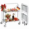 Edelstahl Servierwagen 2 Ebenen 68×40×80 cm – Rollwagen Produktbild-Vorschau 1