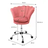 A pink office chair with dimensions indicated by lines and text. Náhľad obrázku produktu