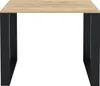 A table with a wooden top and black legs, presented against a white background. Produktbild-Vorschau