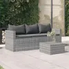 vidaXL Gartensofa, Poly Rattan, 3-Sitzer, mit Kissen, Produktbild-Vorschau 1
