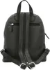 The back view of a black leather backpack. Voir les images du produit