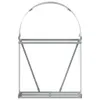A silver-colored metal firewood rack with an arched top, shown against a white background. Náhľad obrázku produktu