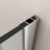 A close-up view of a shower enclosure profile and glass panel. Produktbild-Vorschau