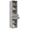 vidaXL Highboard Betongrau 40x42,5x185 cm Holzwerkstoff Produktbild-Vorschau 3