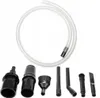 A collection of vacuum cleaner attachments and a flexible hose are laid out on a white background. Produktbild-Vorschau
