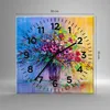 Wanduhr - Quadrat - Glasuhr - Blumen Vase - 30x30cm - Produktbild-Vorschau 3