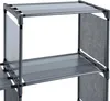 A close-up view of a gray modular shelving unit. Produktbild-Vorschau