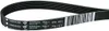 Close-up view of a black V-ribbed belt. Voir les images du produit
