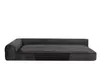 A dark gray dog bed with a black accent panel at the bottom, shown from the front against a white background. Náhled obrázku produktu