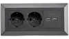 2-fach Steckdosenblock+ 2x USB,anthrazit 250V/ 16A Produktbild-Vorschau 8