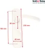 A white door handle with measurement indicators on a white background. Produktbild-Vorschau