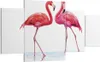 Bild auf Leinwand - Leinwandbild - 4 Teile - Flamingos Rosa Produktbild-Vorschau 1