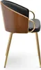 Chaise de salle à manger CERYS - noyer / noir / or Voir les images du produit 6