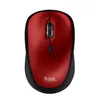 A red and black wireless computer mouse is shown from a top-down perspective against a white background. Produktbild-Vorschau