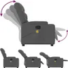 vidaXL Fauteuil de massage gris foncé Tissu Voir les images du produit 9