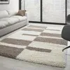 Moderner Hochflor-Teppich mit geometrischem Muster - Produktbild-Vorschau 1