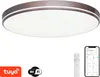 A ceiling light fixture with a remote control and a smartphone displaying a smart home app. Náhľad obrázku produktu