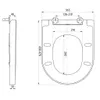 Technical drawing with dimensions of a toilet seat. Produktbild-Vorschau