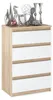 Kommode „HIT“, 4 Schubladen, 60 cm, Sonoma-Eiche / Mattweiß Produktbild-Vorschau 3