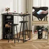 Ensemble de table de bar avec 2 tabourets rembourrés et 3 Voir les images du produit 7