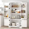 COSTWAY Küchenschrank hoch, 139 cm Vorratsschrank mit Produktbild-Vorschau 8