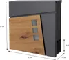 A product shot of a mailbox with dimensions indicated. Produktbild-Vorschau