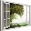 Leinwandbild fensterblick baumnebel 60x40 cm Feeby grün Produktbild-Vorschau 1