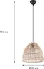 Lampada a sospensione, una luce, paralume in rattan Anteprima dell’immagine prodotto 9