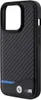 A black iPhone case with a carbon fiber texture and BMW branding. Anteprima dell’immagine prodotto