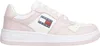 A side view of a single white and pink Tommy Hilfiger sneaker. Náhled obrázku produktu