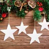 10 Sternanhänger weiß aus Holz 10 cm - Christbaumschmuck Produktbild-Vorschau 2
