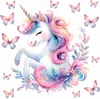 248 Wandtattoo Einhorn mit Schmetterlingen - Größe 1000 x Produktbild-Vorschau 1