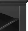 A close-up view of a dark-colored cabinet or shelf unit, showing the corner and interior shelving. Anteprima dell’immagine prodotto