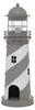 Kerzenlaterne Amrum Leuchtturm H.48 Ø.16 cm grau weiß Produktbild-Vorschau 1