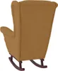 A brown velvet rocking chair shown from the back. Náhľad obrázku produktu