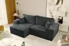 Ecksofa Schlafsofa FLOSI Stoff Raven Anthrazit Ottomane Produktbild-Vorschau 1
