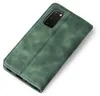 A green flip cover phone case is shown diagonally against a white background. Produktbild-Vorschau