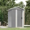 vidaXL Capanno per attrezzi Grigio 126x97,5x177 cm Acciaio Anteprima dell’immagine prodotto 2